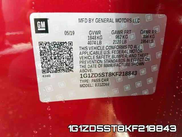 1G1ZD5ST8KF218843 фото 2