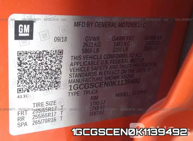 1GCGSCEN0K1139492 фото 10