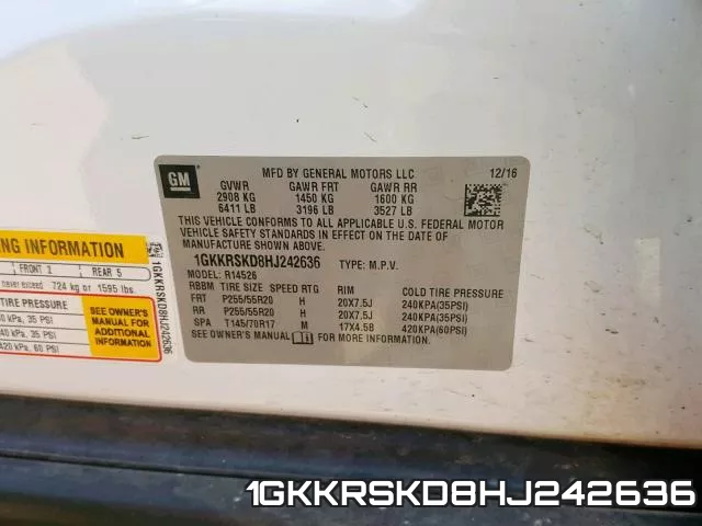 1GKKRSKD8HJ242636 фото 2