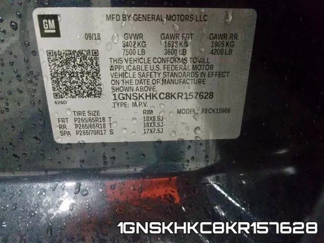 1GNSKHKC8KR157628 фото 2