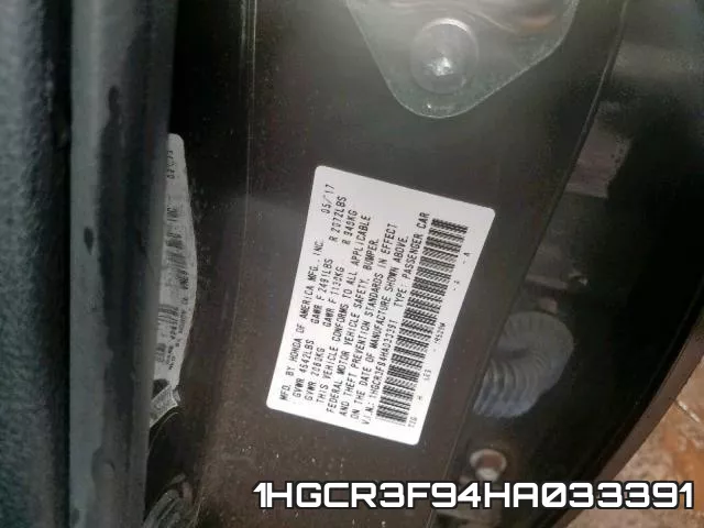1HGCR3F94HA033391 фото 2
