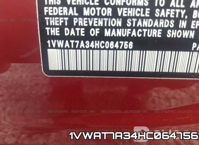 1VWAT7A34HC064756 фото 10
