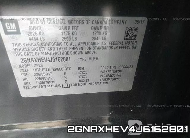 2GNAXHEV4J6162801 фото 10