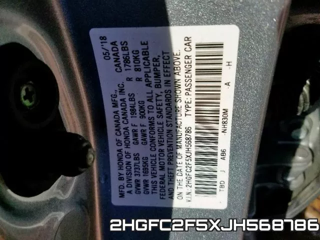 2HGFC2F5XJH568786 фото 2