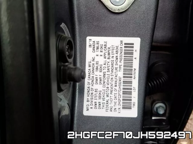 2HGFC2F70JH592497 фото 2