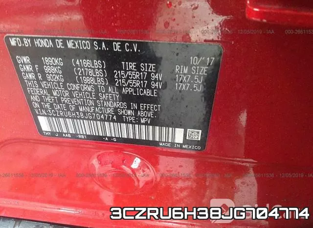 3CZRU6H38JG704774 фото 10