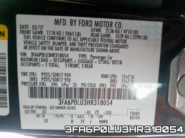 3FA6P0LU3HR318054 фото 2