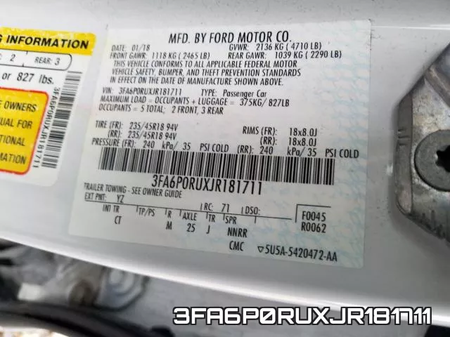 3FA6P0RUXJR181711 фото 2