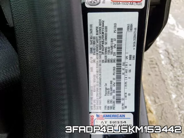 3FADP4BJ5KM153442 фото 2