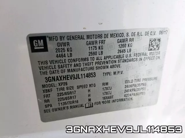 3GNAXHEV9JL114853 фото 2