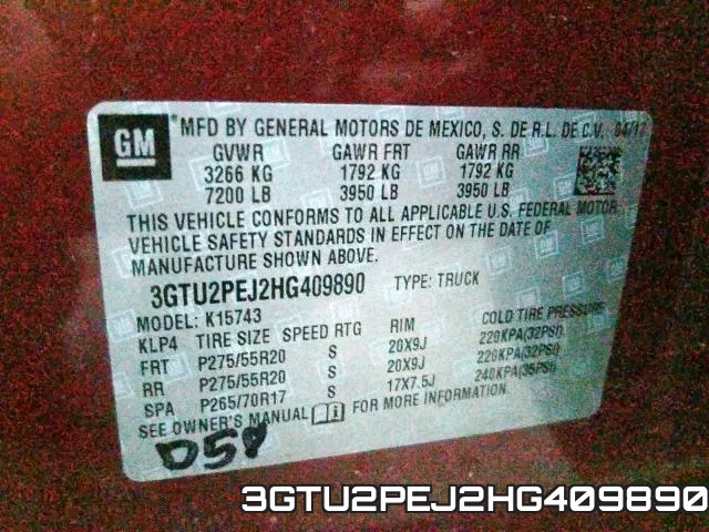 3GTU2PEJ2HG409890 фото 2
