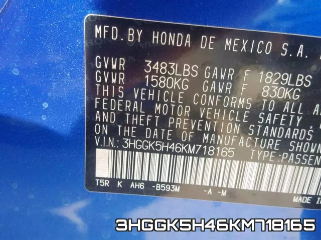 3HGGK5H46KM718165 фото 2