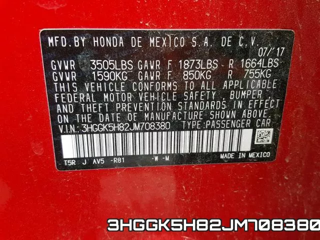 3HGGK5H82JM708380 фото 2