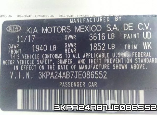 3KPA24AB7JE086552 фото 10