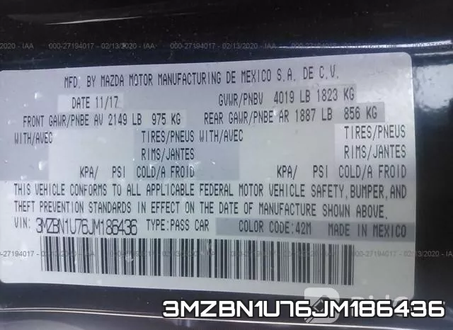 3MZBN1U76JM186436 фото 10