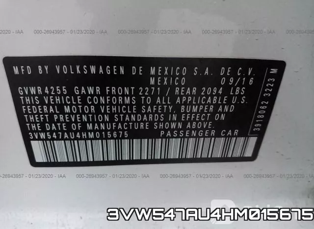 3VW547AU4HM015675 фото 10