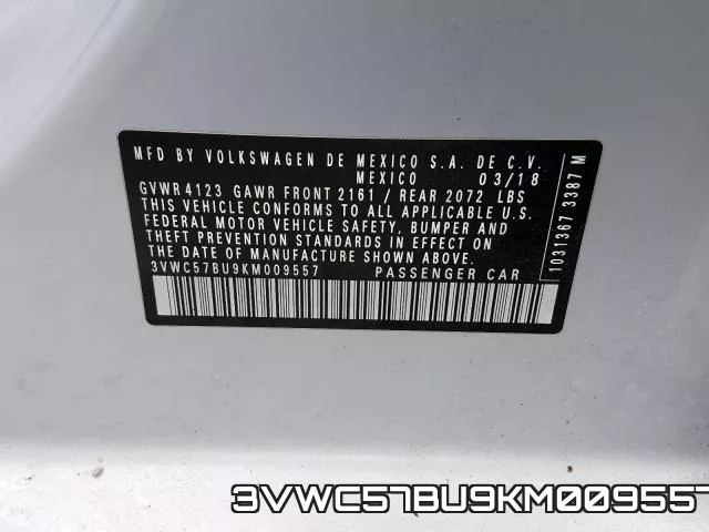 3VWC57BU9KM009557 фото 2