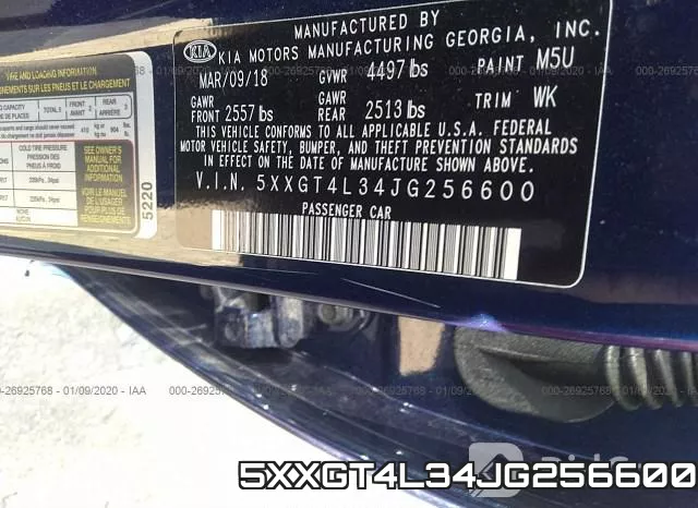 5XXGT4L34JG256600 фото 10