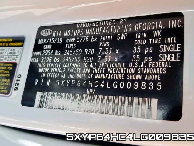 5XYP64HC4LG009835 фото 2