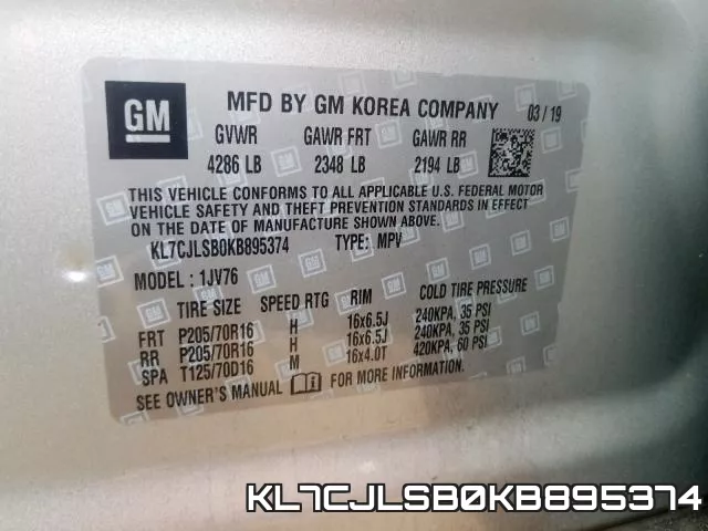 KL7CJLSB0KB895374 фото 2