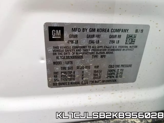 KL7CJLSB2KB956028 фото 2