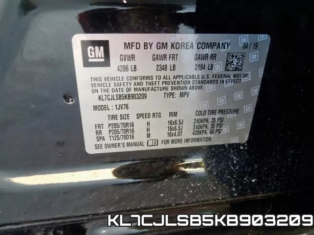 KL7CJLSB5KB903209 фото 2
