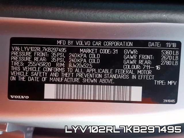 LYV102RL7KB297495 фото 2