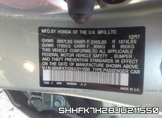 SHHFK7H28JU211550 фото 10