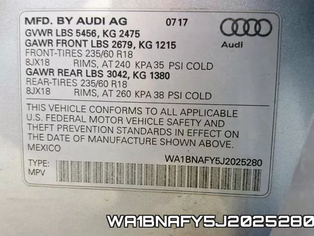 WA1BNAFY5J2025280 фото 2