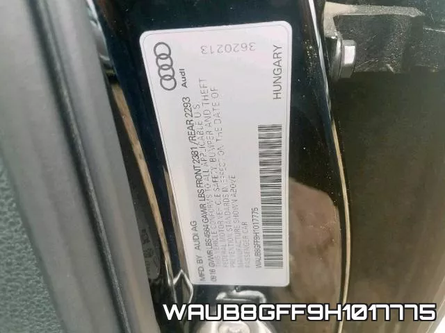 WAUB8GFF9H1017775 фото 2