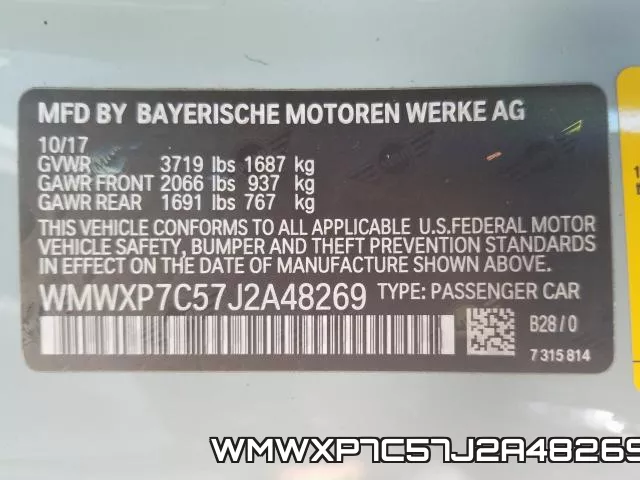 WMWXP7C57J2A48269 фото 2