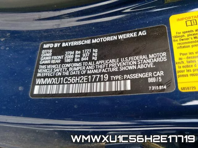 WMWXU1C56H2E17719 фото 2