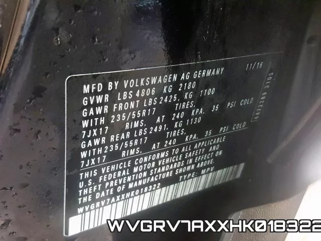 WVGRV7AXXHK018322 фото 2