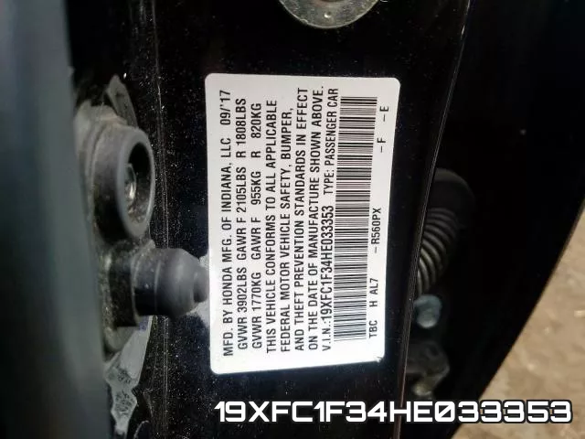 19XFC1F34HE033353 фото 2