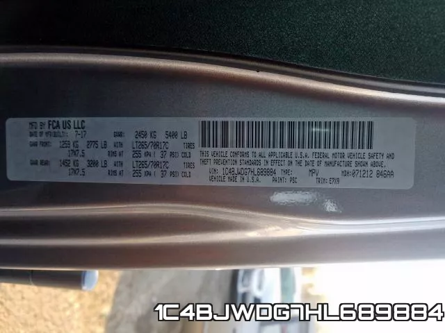1C4BJWDG7HL689884 фото 2