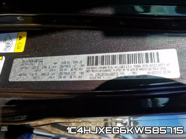 1C4HJXEG6KW585715 фото 2
