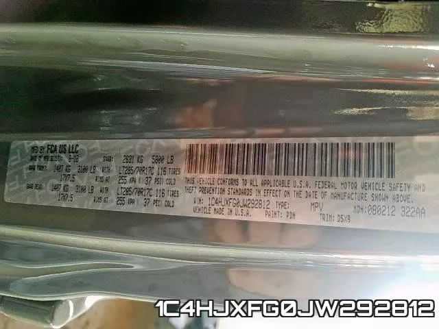 1C4HJXFG0JW292812 фото 2