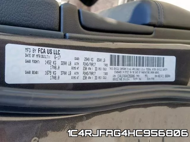 1C4RJFAG4HC956806 фото 2