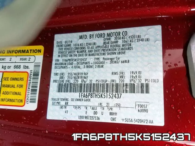 1FA6P8TH5K5152437 фото 2