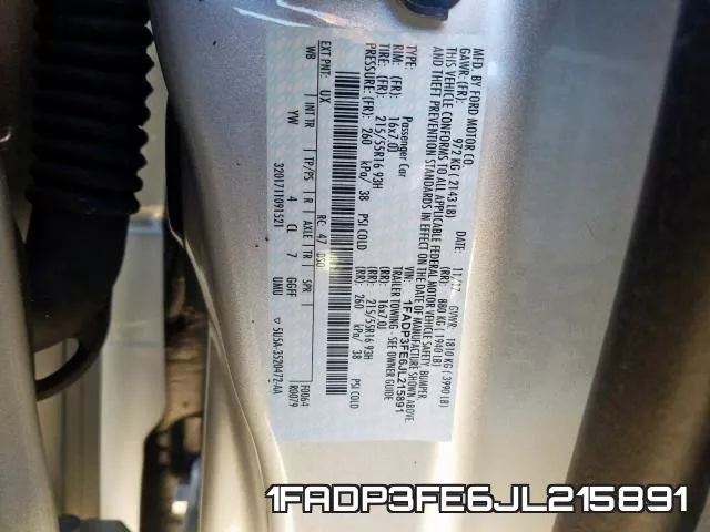 1FADP3FE6JL215891 фото 2