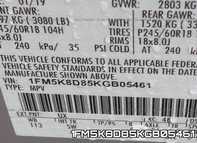 1FM5K8D85KGB05461 фото 10