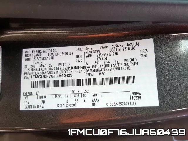 1FMCU0F76JUA60439 фото 2
