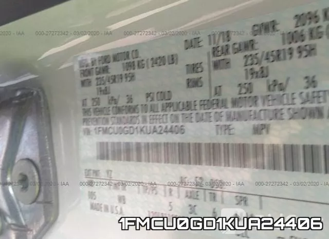 1FMCU0GD1KUA24406 фото 10