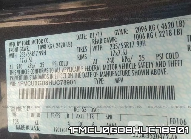 1FMCU0GD8HUC78901 фото 10