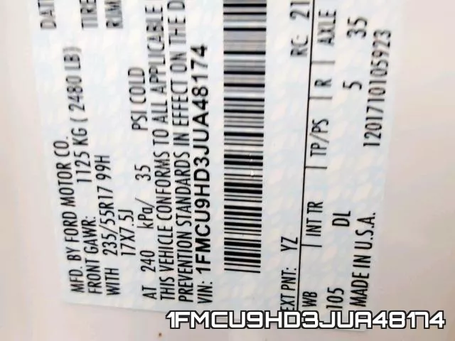 1FMCU9HD3JUA48174 фото 2