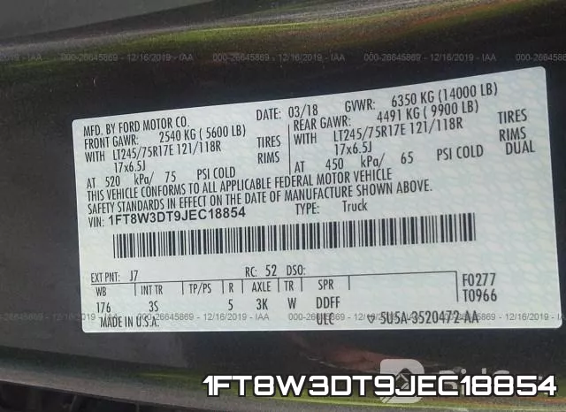 1FT8W3DT9JEC18854 фото 10