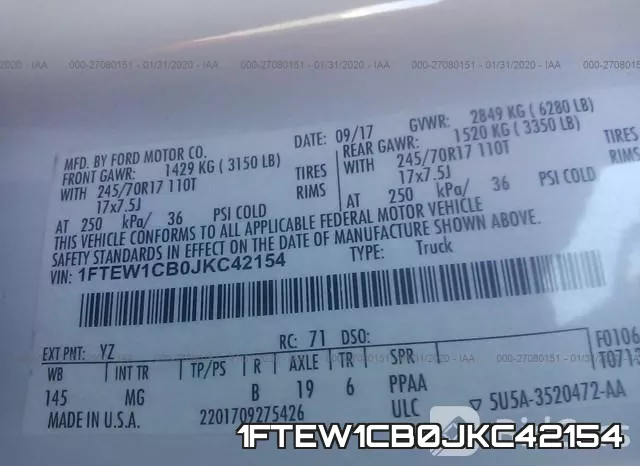 1FTEW1CB0JKC42154 фото 10