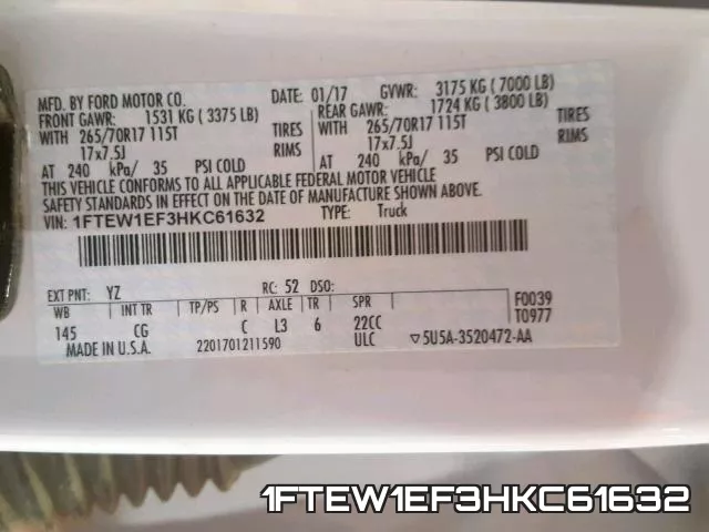 1FTEW1EF3HKC61632 фото 2