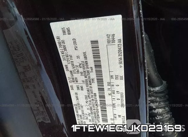 1FTEW1EG1JKD23169 фото 10