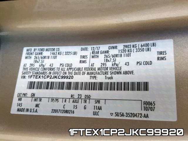 1FTEX1CP2JKC99920 фото 2